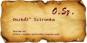 Oszkó Szironka névjegykártya